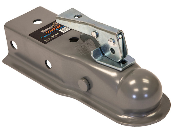 Straight Tongue Coupler - 2 Inch Ball, 2-1/2 Inch Channel, 300 Pound Tongue Weight, Primed Steel
