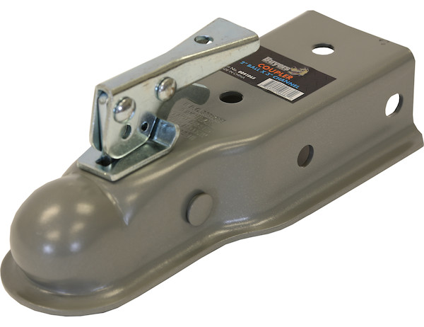Straight Tongue Coupler - 2 Inch Ball, 3 Inch Channel, 300 Pound Tongue Weight, Primed Steel