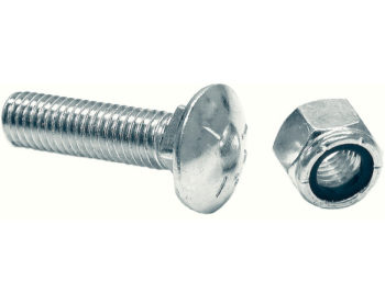 SAM Cutting Edge 1/2 x2 Inch Grade 5 Carriage Bolt With Locknut - Set Of 9