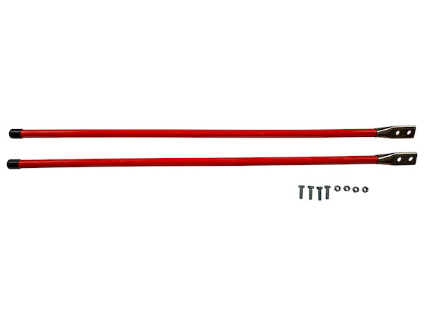 3/4 x 48 Inch Fluorescent Orange Bolt-On Bumper Marker Sight Rods with Hardware