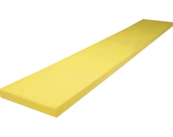 SAM Yellow Polyurethane Cutting Edge for Municipal Snow Plows - 1-1/2 x 8 x 144 In., No Holes