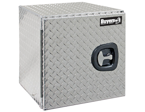 18x18x30 Inch Diamond Tread Aluminum Underbody Truck Box - Single Barn Door, Compression Latch