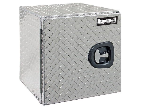 24x24x30 Inch Diamond Tread Aluminum Underbody Truck Box - Single Barn Door, Compression Latch
