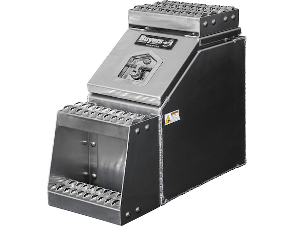 Heavy Duty Smooth Aluminum WideOpen Step Boxes for Semi Trucks - 12 Inch Width