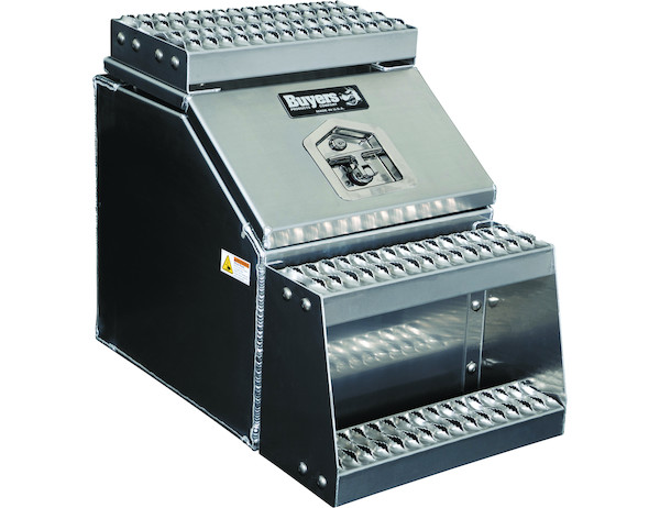 Heavy Duty Smooth Aluminum WideOpen Step Boxes for Semi Trucks - 18 Inch Width