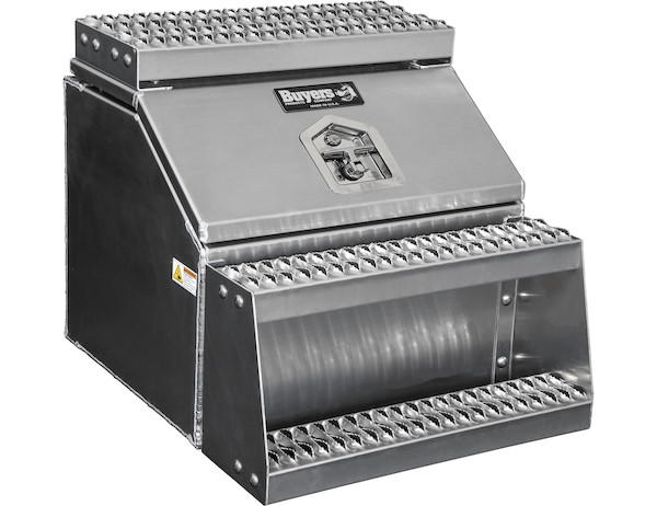 Heavy Duty Smooth Aluminum WideOpen Step Boxes for Semi Trucks - 24 Inch Width
