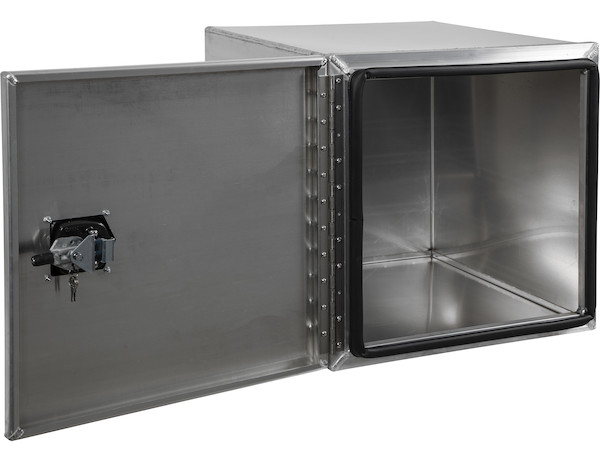 24x24x24 Inch Pro Series Smooth Aluminum Underbody Truck Box - Single Barn Door, Compression Latch