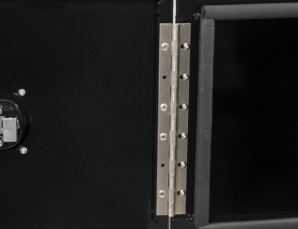 24x24x72 Inch Black Smooth Aluminum Underbody Truck Tool Box - Double Barn Door, 3-Point Compression Latch