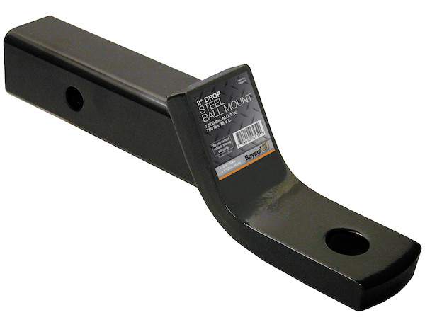 2 Inch Ball Mount With 4 Inch Drop x 8 Inch Long Tube Black