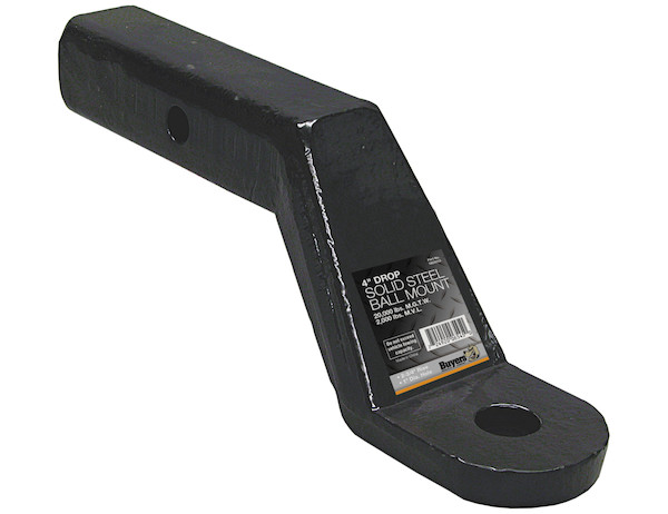 2 Inch Heavy-Duty Ball Mount 4 Inch Drop x 7-7/8 Long Tube Black For 1 Inch Hole