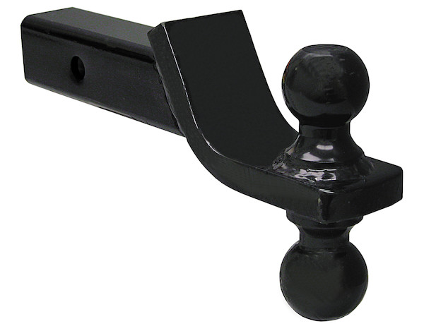 Towing Ball Mount With Dual Black Balls - 1-7/8 Inch And 2 Inch Balls