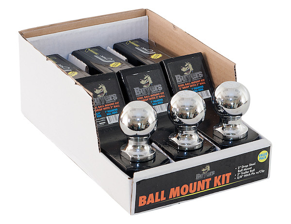 2 Inch Black Ball Mount Kit With 2 Inch Shank And 4 Inch Drop-Cotter Pin Hitch