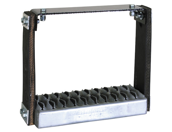 Flexible Rubber Step with Galvanized Steel Diamond Deck-Span Tread - 30x11 Inch
