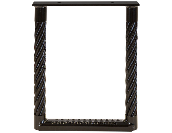 Black Powder Coated Cable Type Truck Step - 15 x 12 x 1.38 Inch Deep