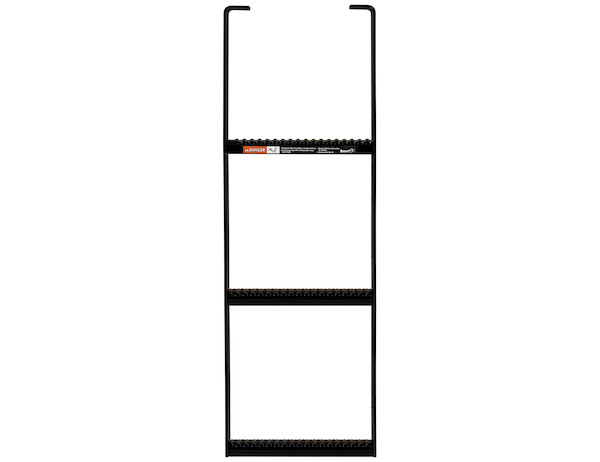 Black Powder Coated 3-Rung Steel Truck Step with Anti-Slip Step - 12.5 x 36 Inch
