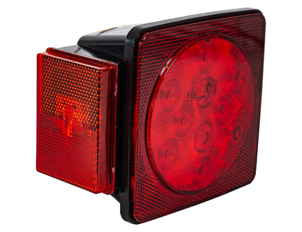 Driver Side 5 Inch Box-Style LED Stop/Turn/Tail Light for Trailers Under 80 Inches Wide (Includes License Light)