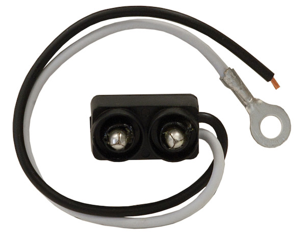DOT Light Plug 3-Pin Straight Male With 2 Blunt Cut Ends And #10 Ring On Ground