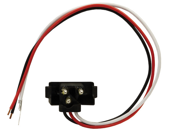 DOT Light Plug 3-Pin Straight Male With 2 Blunt Cut Ends And #10 Ring On Ground