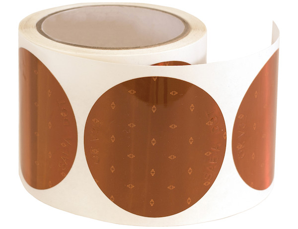 3 Inch Amber Round DOT Stick-On Reflectors - 100 Per Roll