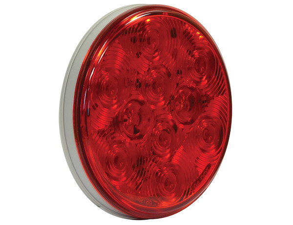 4 Inch Red Round Stop/Turn/Tail Light With 10 LED With AMP-Style Connection