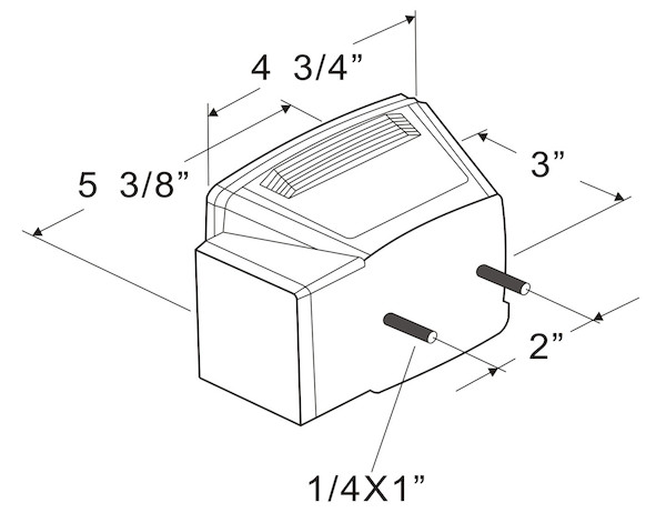 Passenger Side 5 Inch Box-Style LED Stop/Turn/Tail Light for Trailers Under 80 Inches Wide