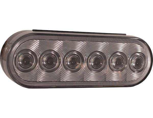6 Inch Clear Oval Backup Light Kit with 6 LEDs (PL-2 Connection, Includes Grommet and Plug)