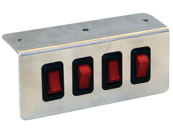 Quad Pre-Wired Switch Panel With Aluminum Bracket
