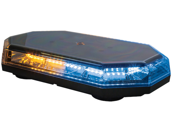 15 Inch Octagonal LED Mini Light Bar - Amber/Blue