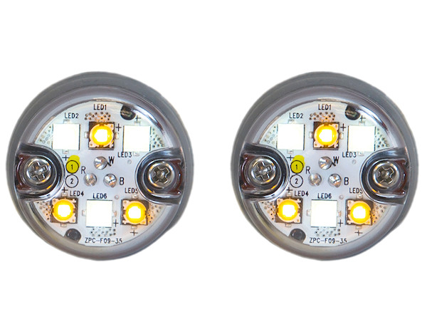 25 Foot Amber/Clear Push-On Hideaway Strobe Kit With In-Line Flashers With 6 LED