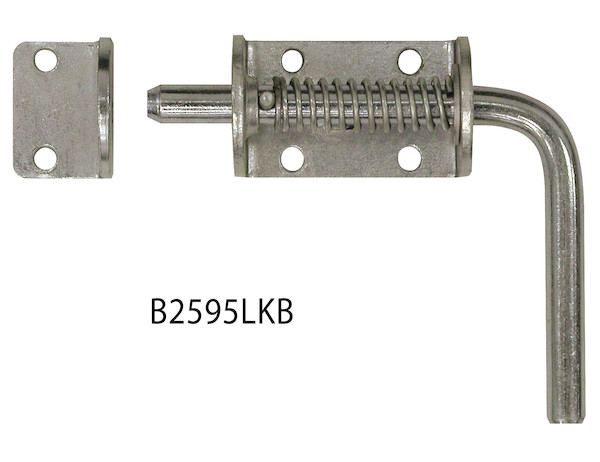 1/2 Inch Zinc Plated Spring Latch Assembly with Short Handle - 1.75 x 5.19 Inch