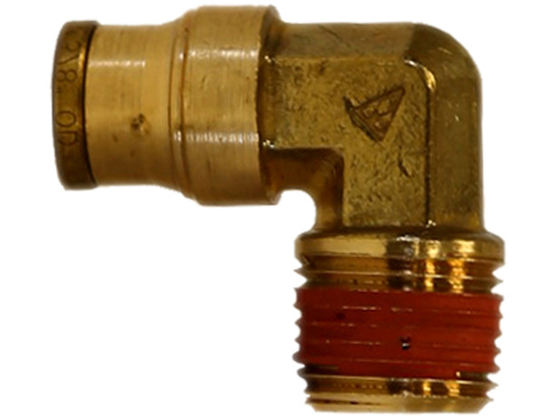 Brass DOT Push-In Male Elbow 3/8 Inch Tube O.D. x 1/4 Inch Pipe Thread