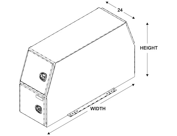 59x24x85 Inch Flat Floor Diamond Tread Aluminum Backpack Truck Box