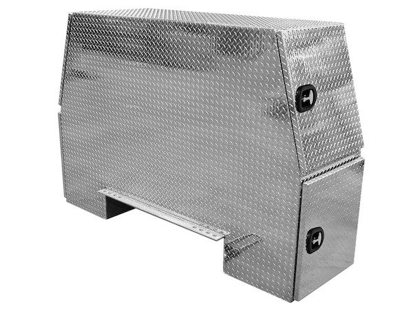 70x24x82 Inch Offset Floor Diamond Tread Aluminum Backpack Truck Box - 16.4 Inch Offset