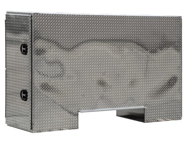 57x24x96 Inch Straight Side Diamond Tread Aluminum Backpack Truck Tool Box - 9x42 Inch Offset Floor