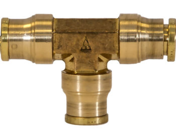Brass DOT Push-In Union Tee 3/8 Inch Tube O.D.