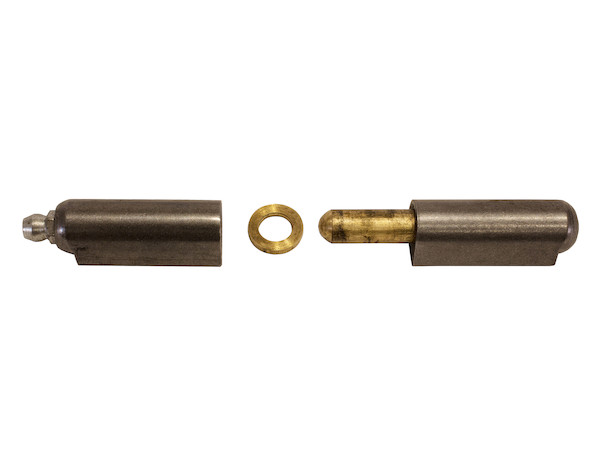 Steel Weld-On Bullet Hinge with Brass Pin/Bushing/Grease Fitting .98 x 5.91 Inch