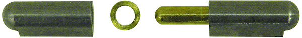 Steel Weld-On Bullet Hinge with Brass Pin and Brass Bushing - 0.98 x 5.91 Inch