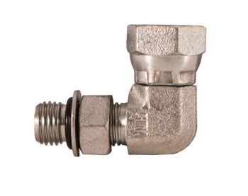 3/4-16 Inch Male Straight Thread 1/2-14 Inch NPSM Female Pipe Swivel 90 Elbow