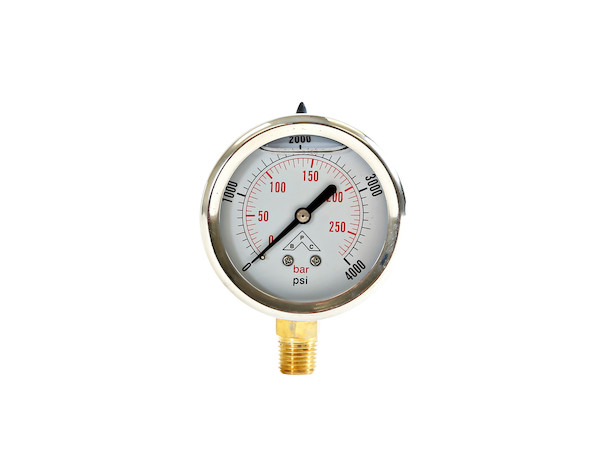 Silicone Filled Pressure Gauge - Stem Mount 0-4,000 PSI