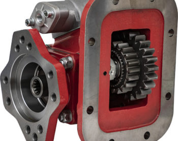 PTO, 8 Bolt, Extra High ratio, Direct mount, Air shift, rotatable mounting flange, 7/8-13 T splined shaft, Forward position