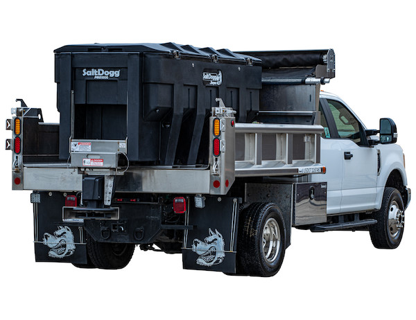 SaltDogg PRO3000CH 3.0 Cubic Yard Electric Poly Hopper Spreader - Conveyor Chain