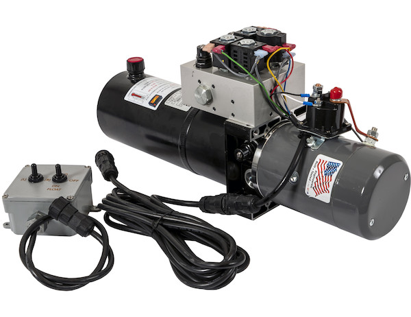 Buyers 4-Way/3-Way DC Power Unit-Electric Controls Horizontal 0.75 gallon Reservoir