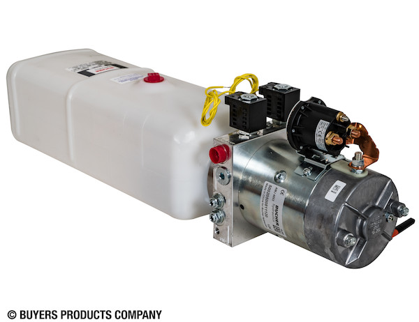 4-Way DC Power Unit-Electric Controls Horizontal 1.5 Gallon Poly Reservoir