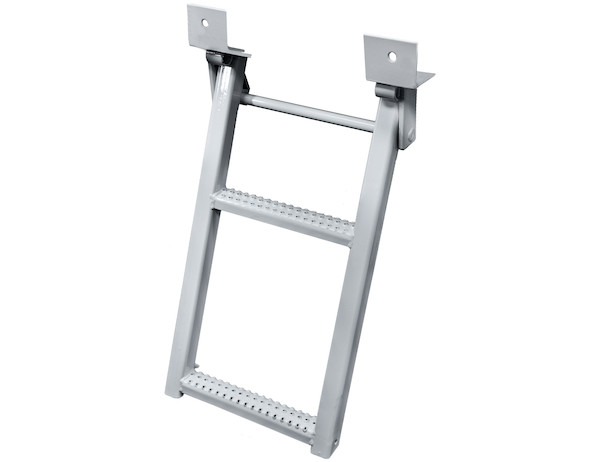 2-Rung Yellow Retractable Truck Steps with Nonslip Tread - 17.38 x 30.25 Inch