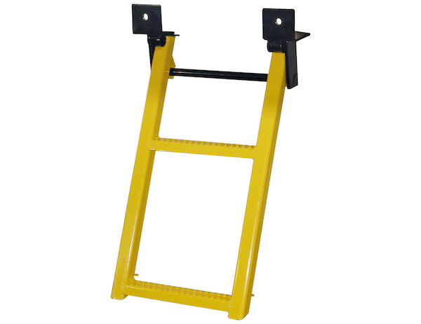 2-Rung White Retractable Truck Steps with Nonslip Tread - 17.38 x 30.25 Inch