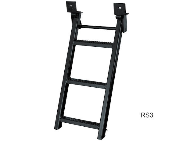 3-Rung Yellow Retractable Truck Steps with Nonslip Tread - 17.38 x 35 Inch