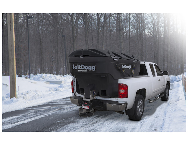 SaltDogg 2.0 Cubic Yard Electric Black Poly Hopper Spreader