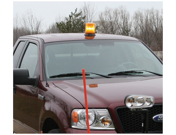 6.5 Inch by 6.5 Inch Amber LED Beacon Light With Tall Lens