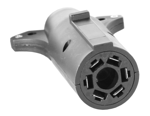 7-Way Flat to 6-Way Round Plastic Trailer Connector Adapter