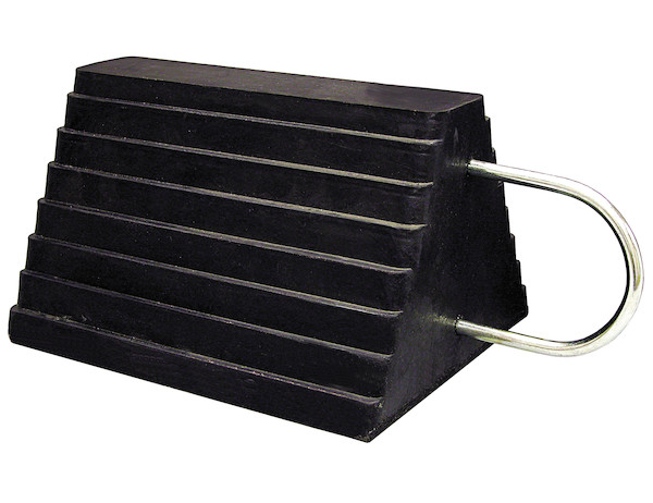 Heavy Duty Rubber Wheel Chock with U-Wire Handle 9.63x7.5x5.88 Inch